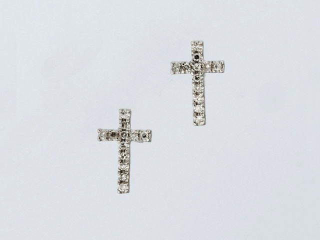 Diamond Cross Earrings