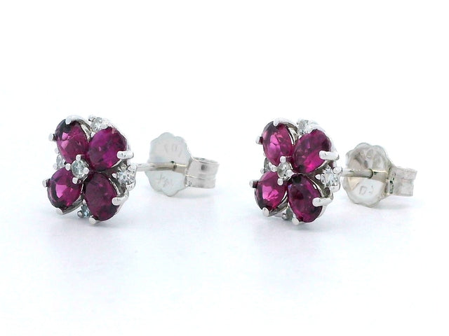 Garnet & Diamond Earrings