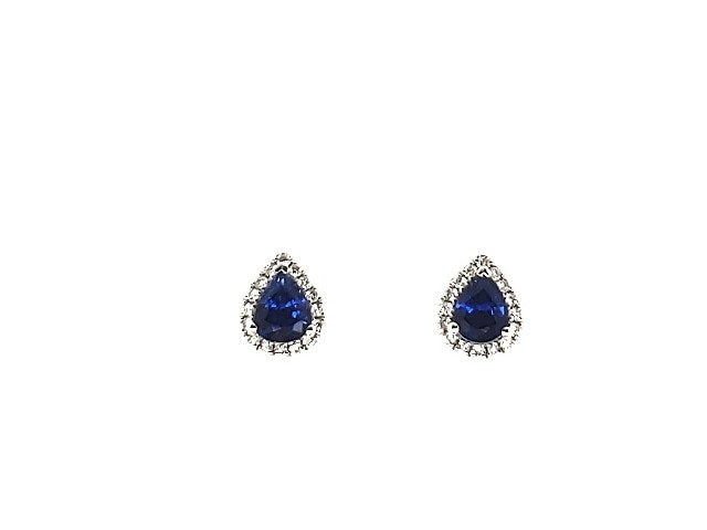 Pear Shape Sapphire & Diamond Earrings