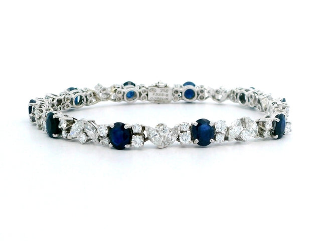 Blue Sapphire & Diamond Bracelet