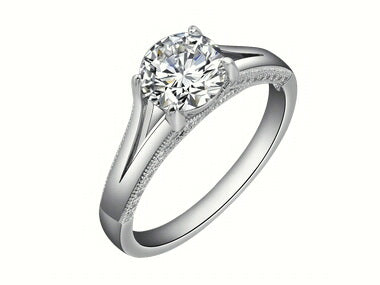 Cubic Solitaire Engagement Ring