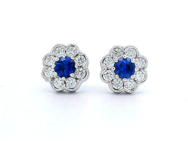 18kt Sapphire and Diamond Earrings
