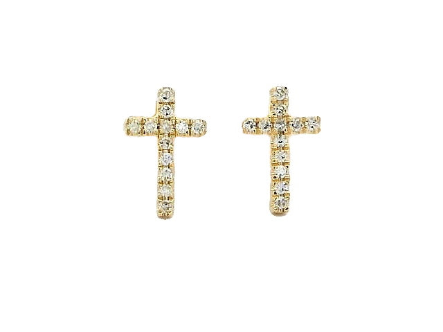 Cross Earrings with Diamonds