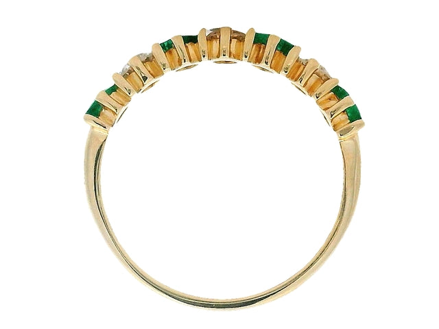 14KT Emerald & Diamond Band