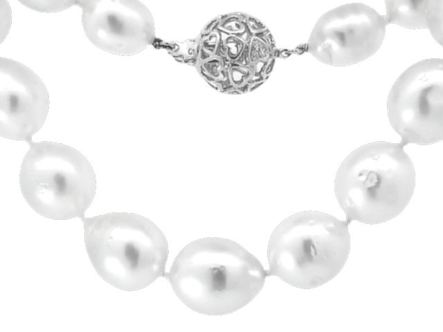 Silver South Sea Strand Of Pearls