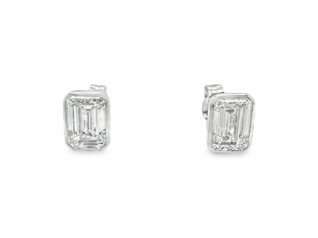 LAB Grown Emerald Cut Earrings