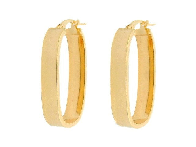 10KT Oval Hoop Earrings