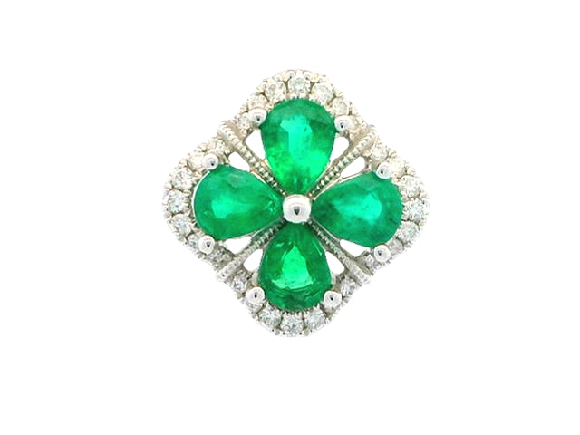 18KT Emerald & Diamond Pendant