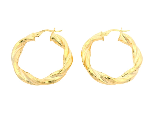 10KT Twist Hoop Earrings