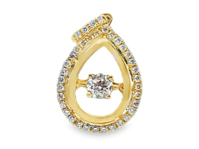 14kt Yellow Gold Natural Diamond Teardrop Pendant