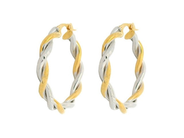 10KT Two Tone Hoop Earrings