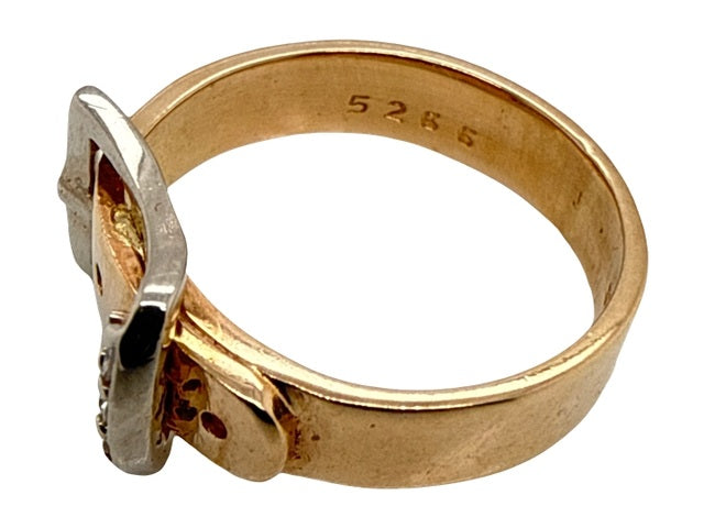 14kt Yellow Gold Belt Buckle Ring