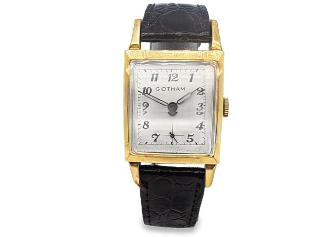 Vintage Gotham 14kt Gold Rectangular 17-Jewel Watch