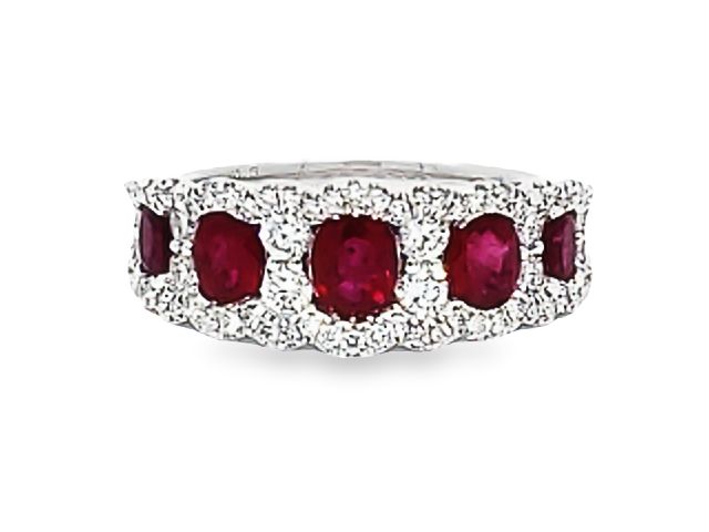 Lady's 5 Stone Oval Rubies and