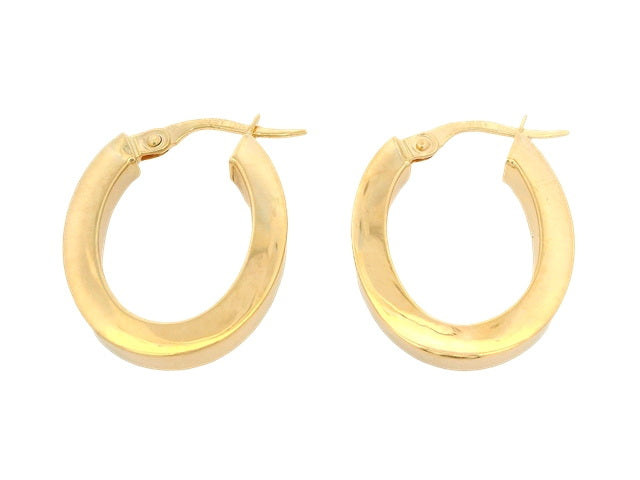 10KT Oval Hoop Earrings