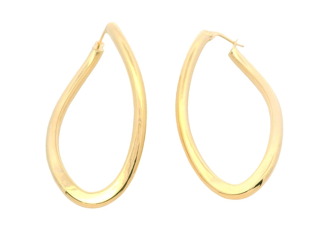 10KT Oval Twist Hoops