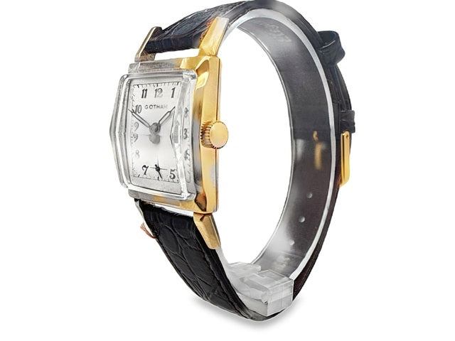 Vintage Gotham 14kt Gold Rectangular 17-Jewel Watch