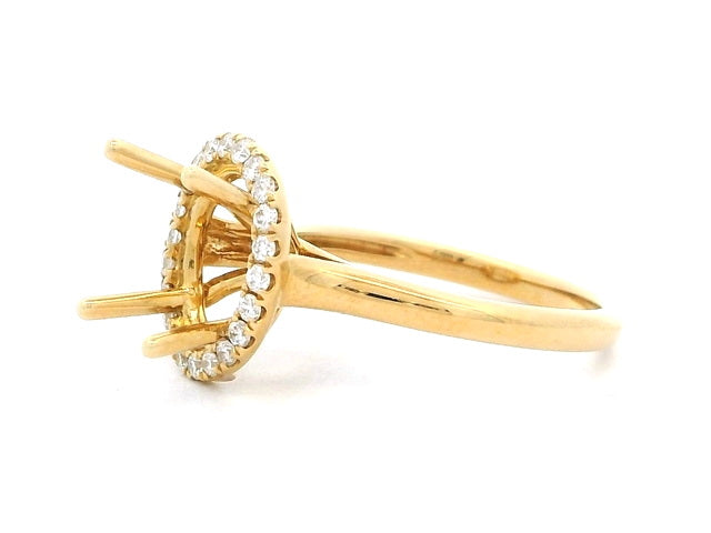 18KT Oval Engagement Mount