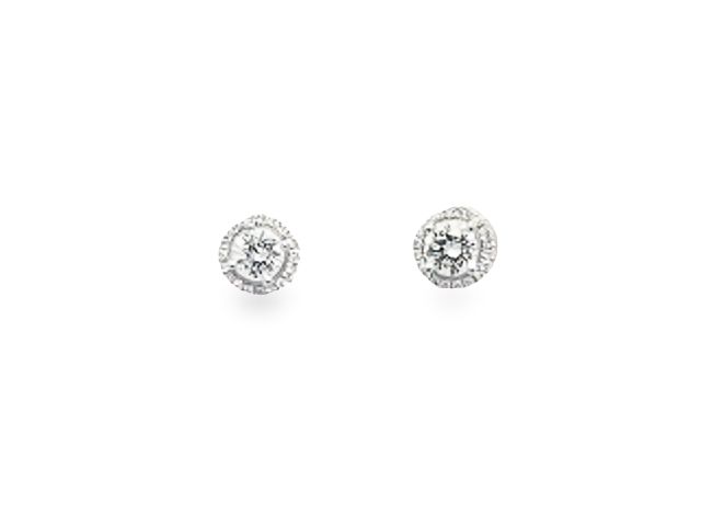 0.88 ctw Diamond Earrings with a Halo