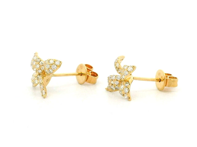 18KT Flower Motif Stud Earrings